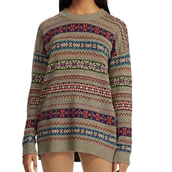 97. Lauren Ralph Lauren Fair Isle Sweater Wool Blend - Picture 1 of 5